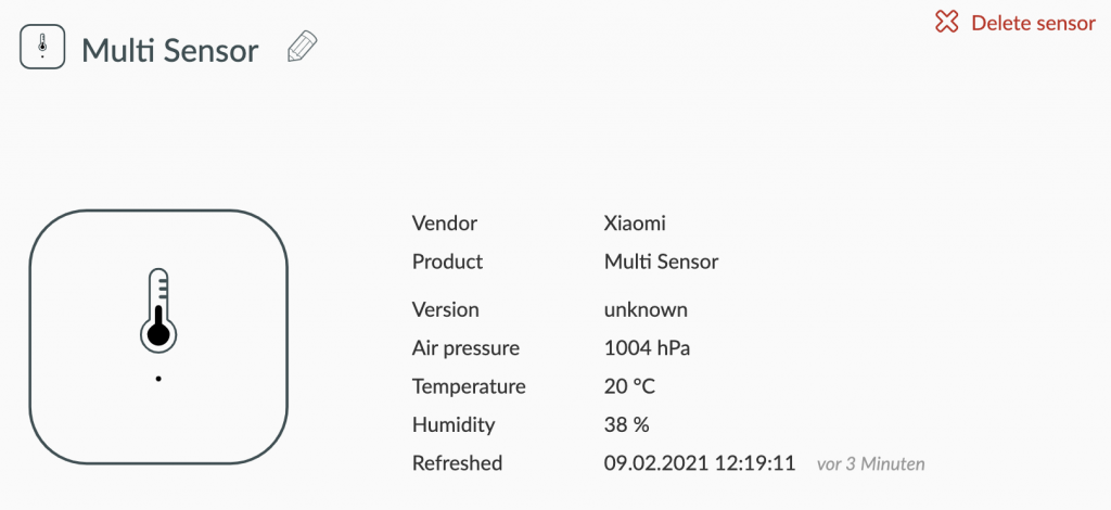 Temperature sensor information